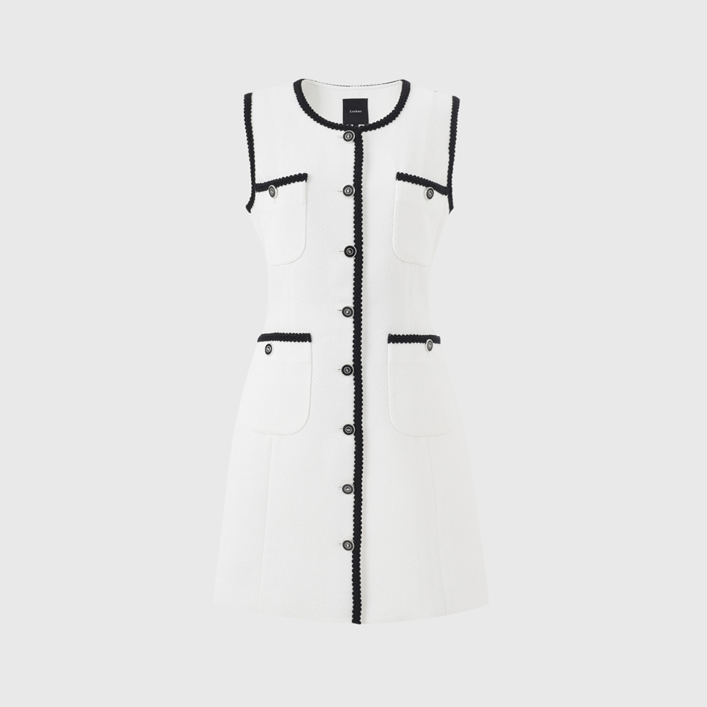 [1차 리오더] 화이트 애니 썸머 트위드 드레스 / WHITE ANNIE SUMMER TWEED DRESS