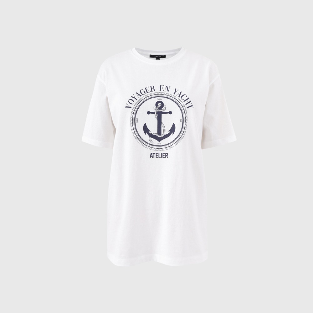 [유이,NCT DREAM 제노 착용][2차 리오더] 화이트 앵커 티셔츠 / WHITE ANCHOR TSHIRT