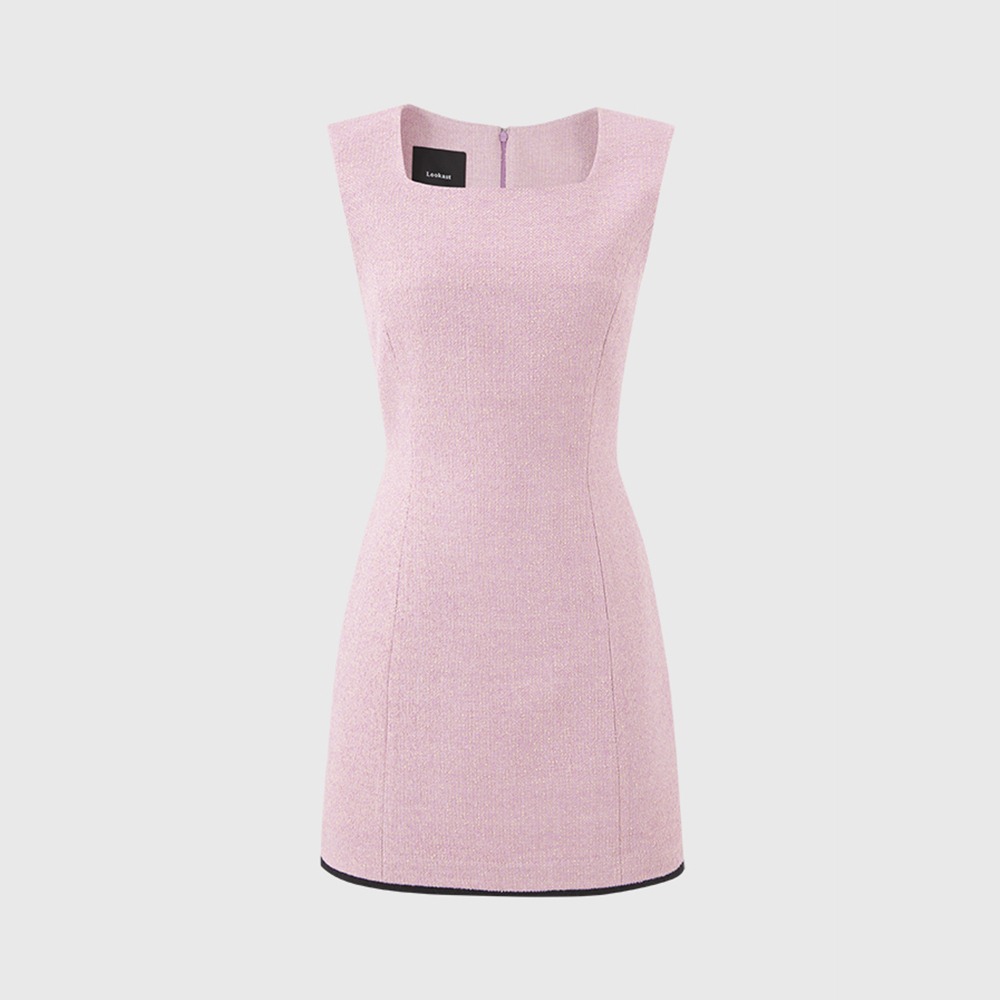[2월 28일 예약배송] 핑크 미나 슬리브리스 트위드 드레스 / PINK MINA SLEEVELESS TWEED DRESS