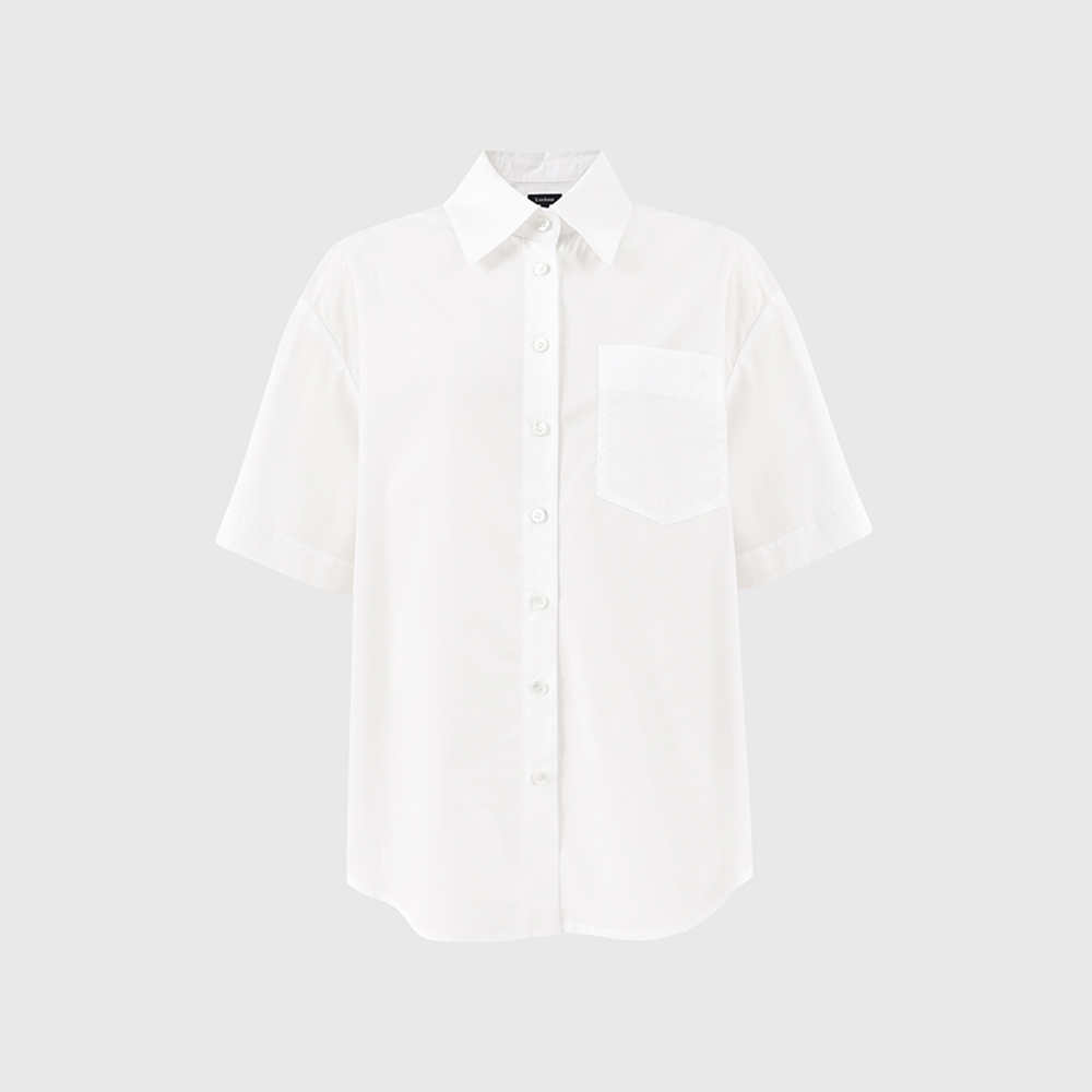 화이트 모니카 하프 슬리브 셔츠 / WHITE MONICA HALF SLEEVE SHIRT