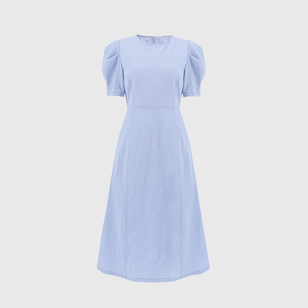 블루 레이나 퍼프 슬리브 드레스 / BLUE RAINA PUFF SLEEVE DRESS