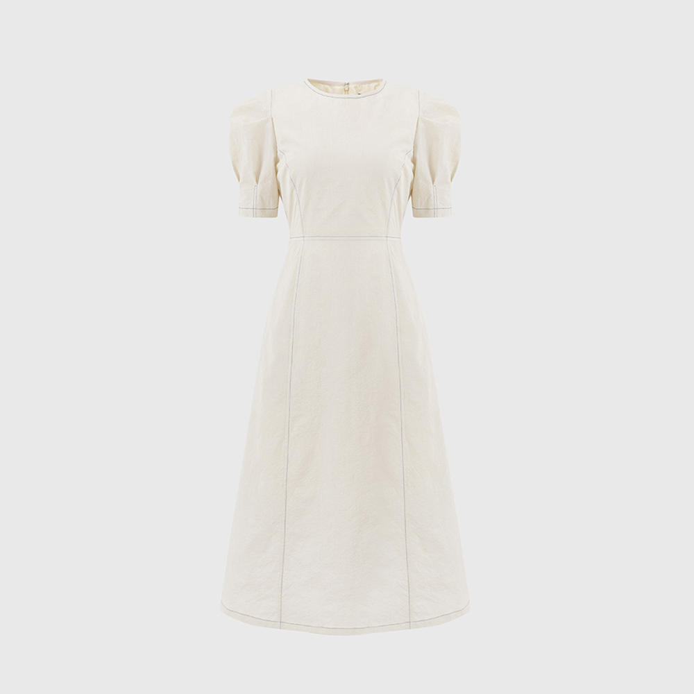 옐로우 레이나 퍼프 슬리브 드레스 / YELLOW RAINA PUFF SLEEVE DRESS